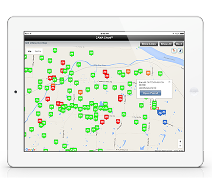iPad displaying Interactive GIS.